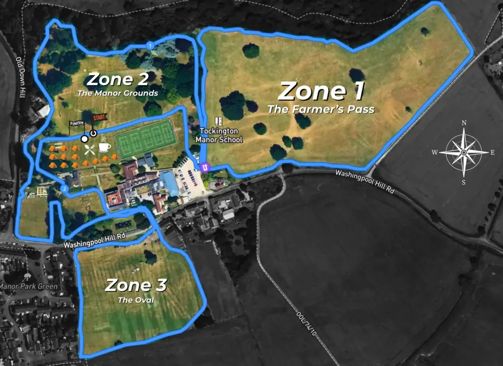 Stylised route map for 4.126 mile loop